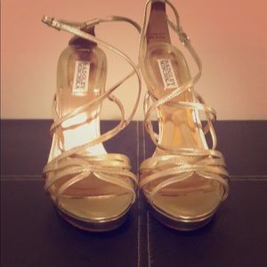 Strappy Gold Badgley Mischka Shoes